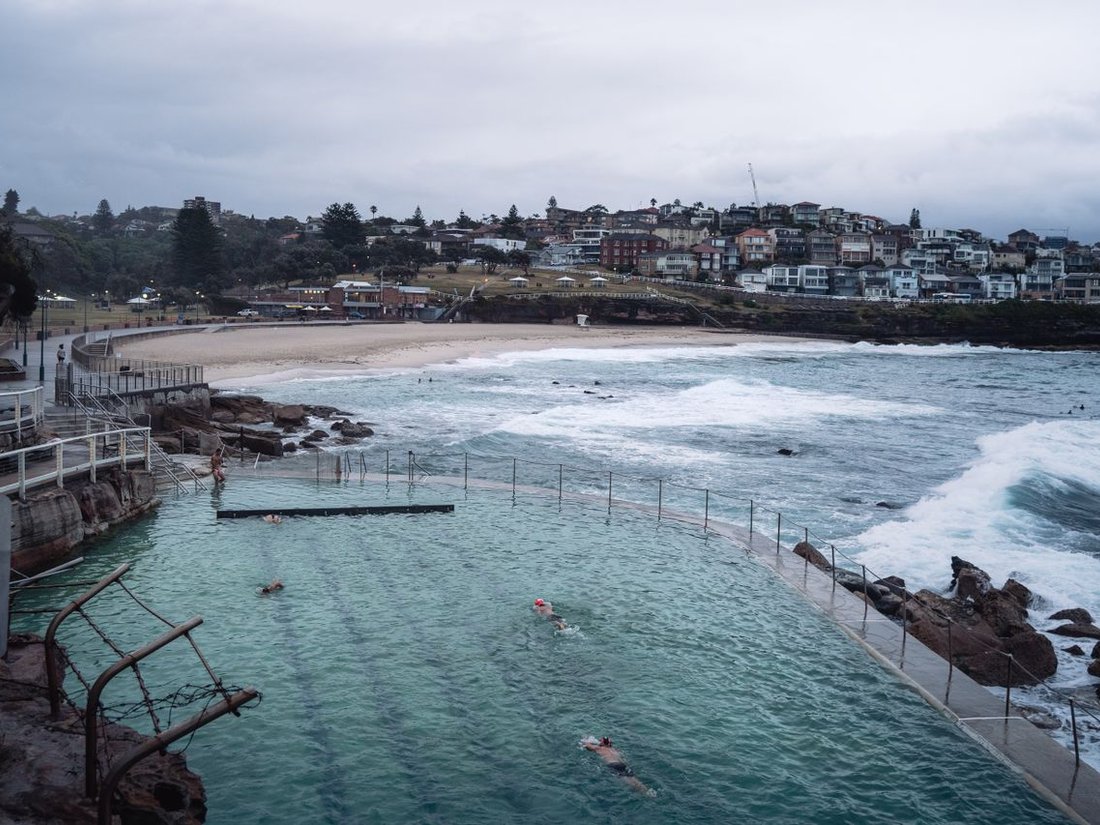 Drone photo of Bronte Baths, Sydney