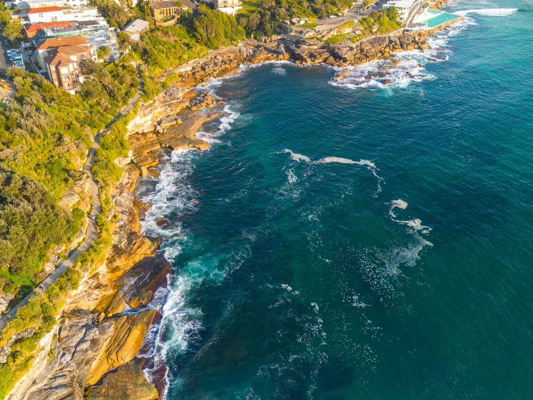 High angle view of Sydney's coast and city, Sydney Eastern Suburbs