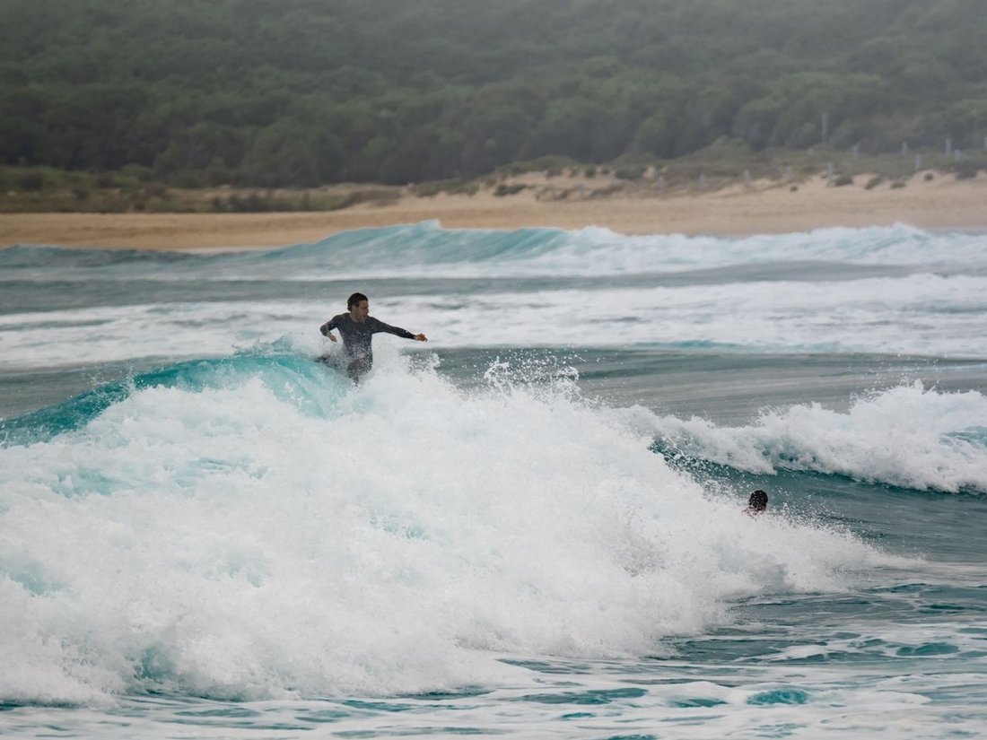 Surfer on waves at Maroubra Beach, Sydney