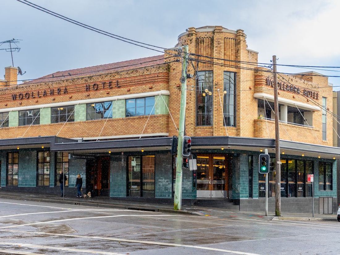 Woollahra Hotel exterior on a rainy day, Sydney