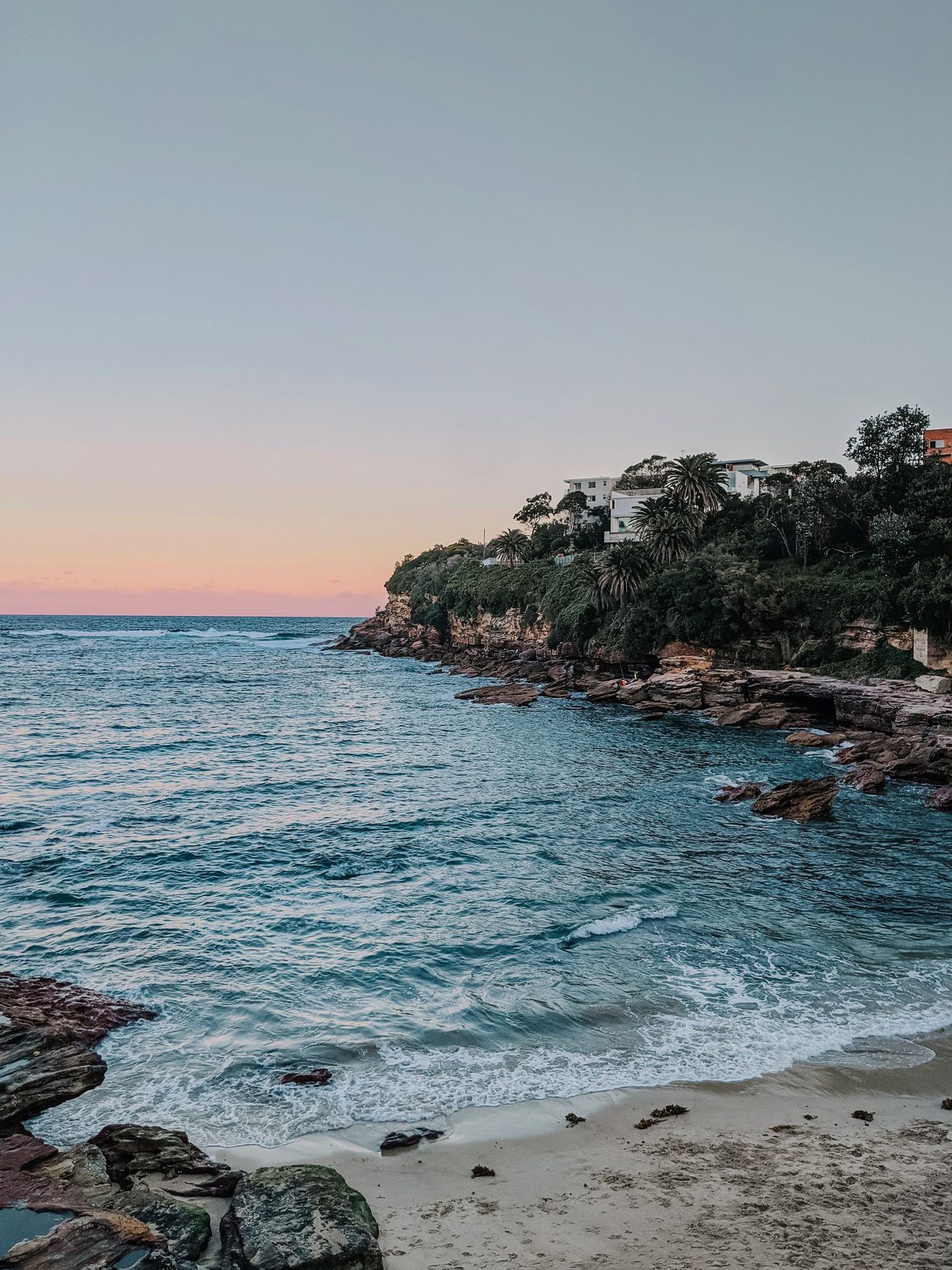 Sunset over the water at Gordons Bay, Coogee