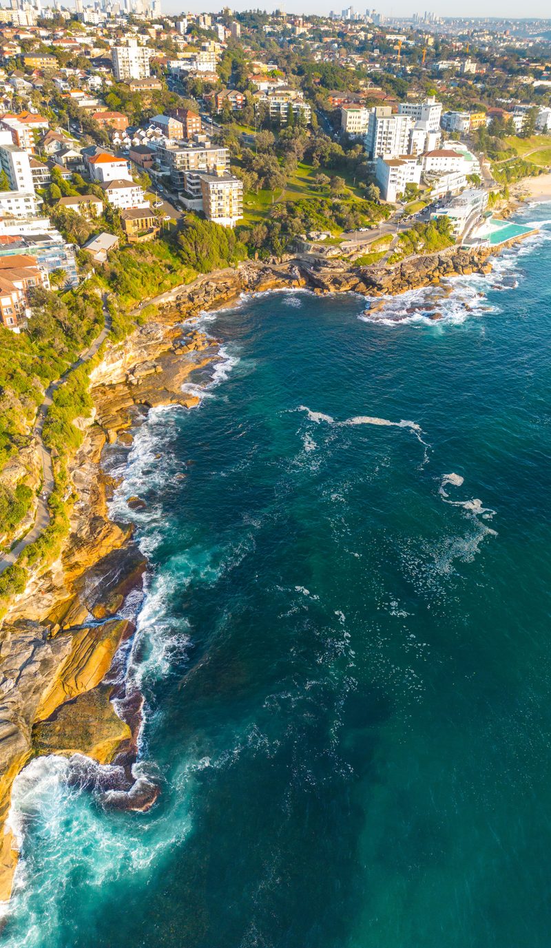 High angle view of Sydney's coast and city, Sydney Eastern Suburbs