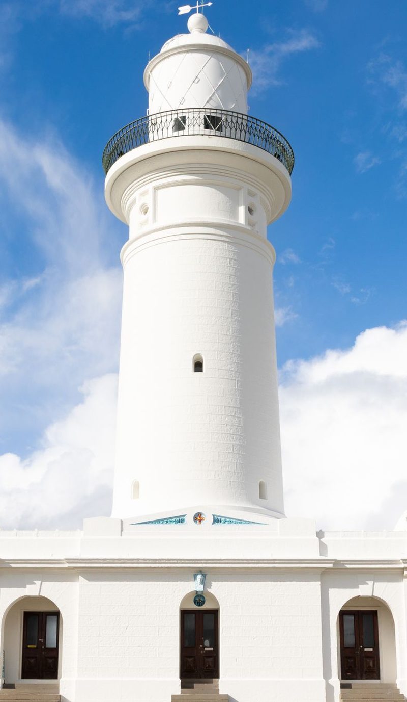 Macquarie Lighthouse in Vaucluse against clear blue sky